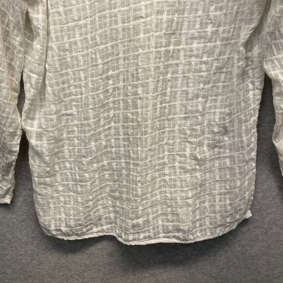 Cut Loose Sheer Top Womens Small White Oversized Lightweight Geometric - Picture 7 of 9